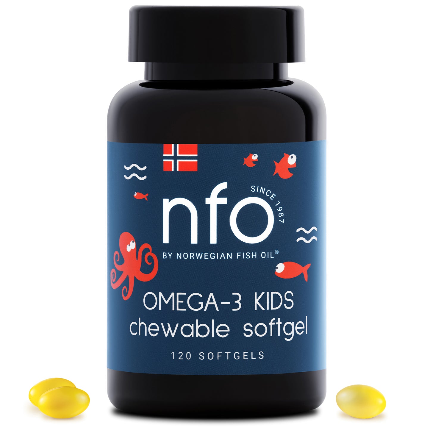 NFO Omega-3 Kids ar D vitamīnu, 120 gab